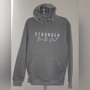 Angela Bebe H9001-4 Gray Pullover Hoodie Women’s Motivational Kangaroo Crew